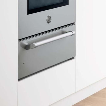 Gaveta Aquecida Bertazzoni Master 10 Serviços Inox 76cm com puxador tubular em aço inox escovado.