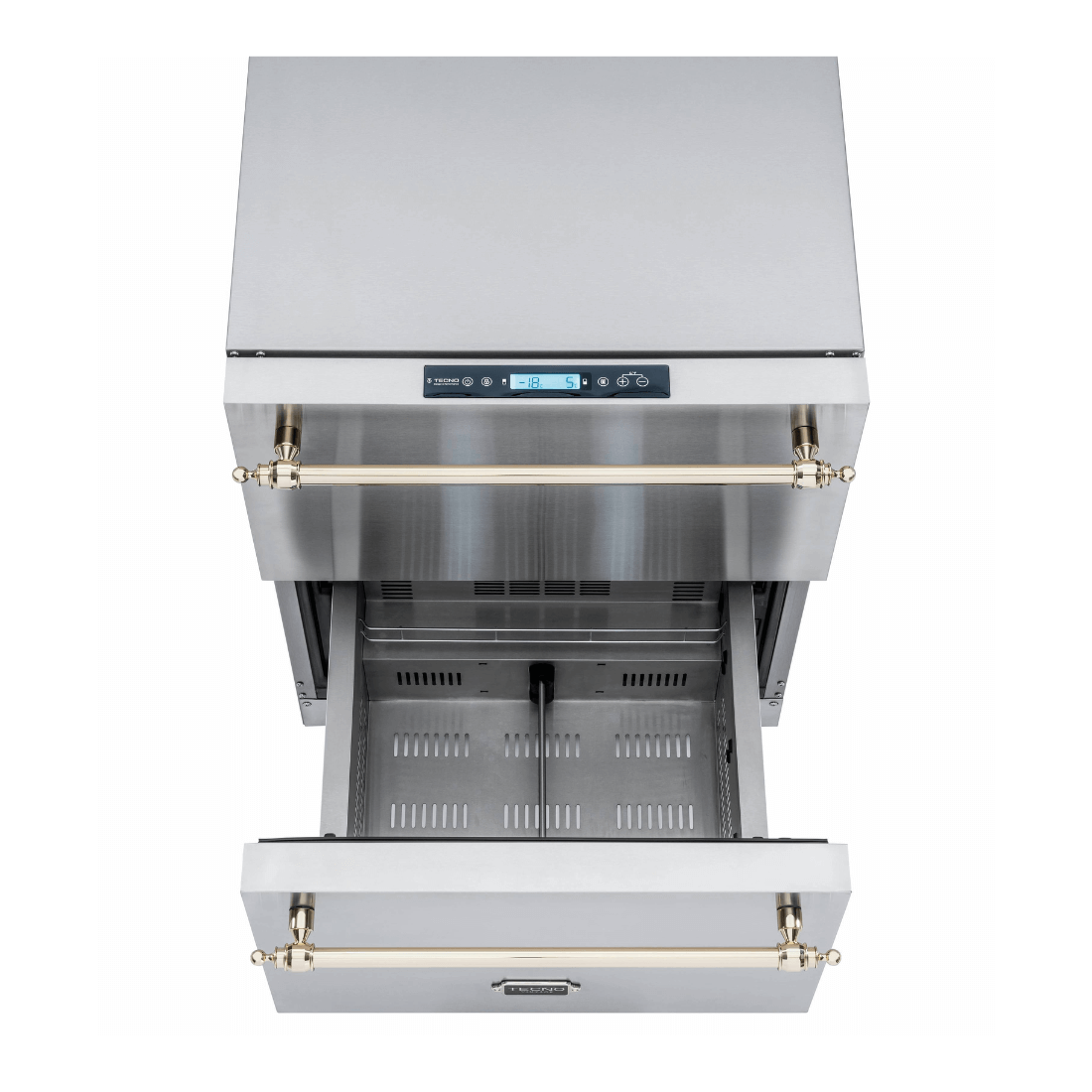 Gaveta Refrigerada com Freezer Tecno Vintage 95 Litros Inox, design elegante e funcionalidades para chefs.
