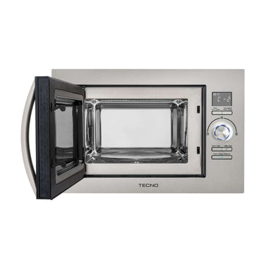 Forno Tecno Professional Combinado com Micro-ondas inox 25L 60cm porta aberta painel digital e controle giratório