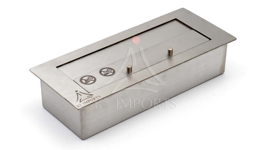Lareira Ecológica 31cm Inox escovado com Tampa e Acendedor