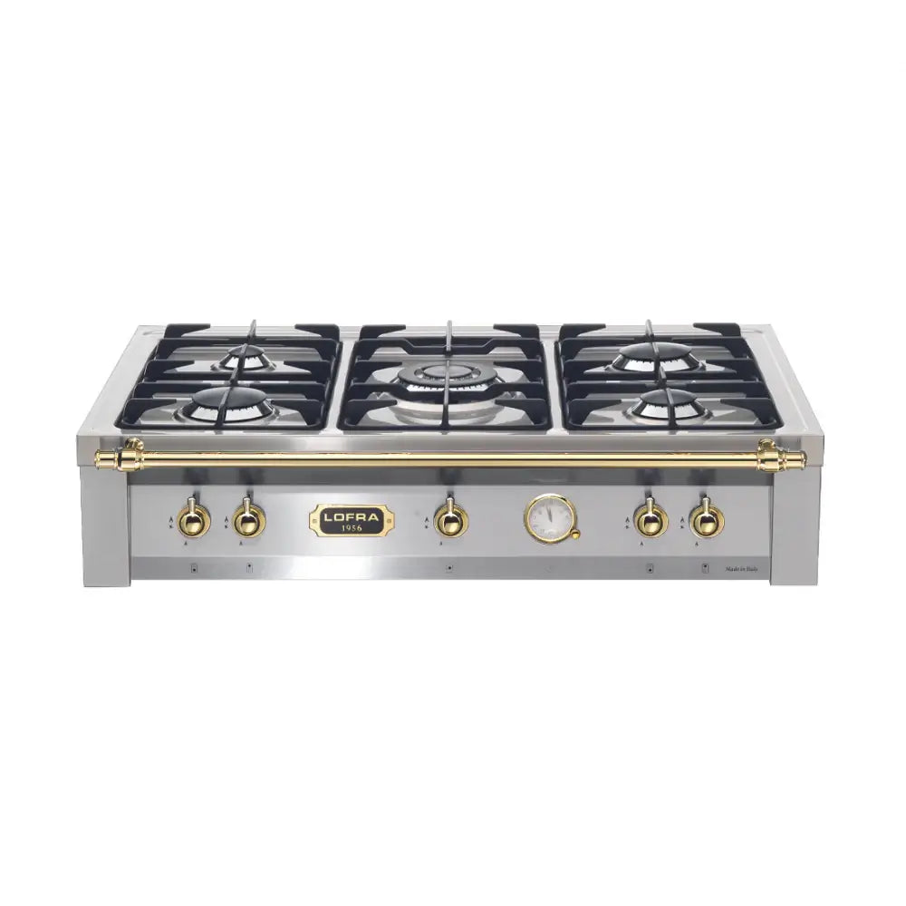 Rangetop Lofra Dolcevita 5 Bocas a Gás Inox 90cm com 5 queimadores e design sofisticado em inox escovado.