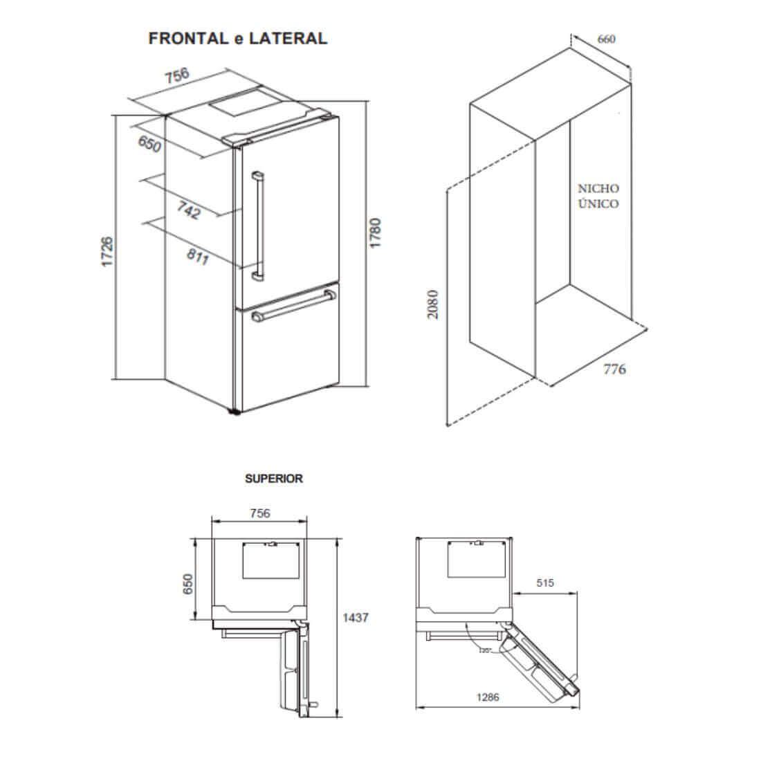 Refrigerador Tecno Professional 445 Litros 76cm - Abertura Direita