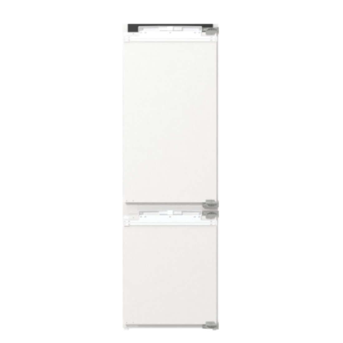Refrigerador Gorenje Bottom Freezer 269L 60cm, design embutido em branco, ideal para cozinhas sofisticadas.