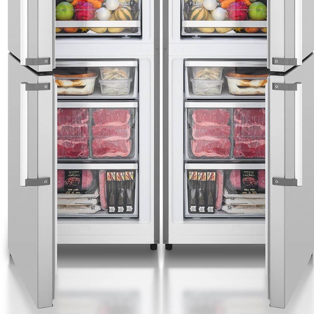 Refrigerador Tecno DUO Bottom Freezer 648 Litros Inox 122cm