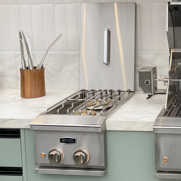 Side Burner a Gás Evol 2 Queimadores Tripla Chama Inox 34cm