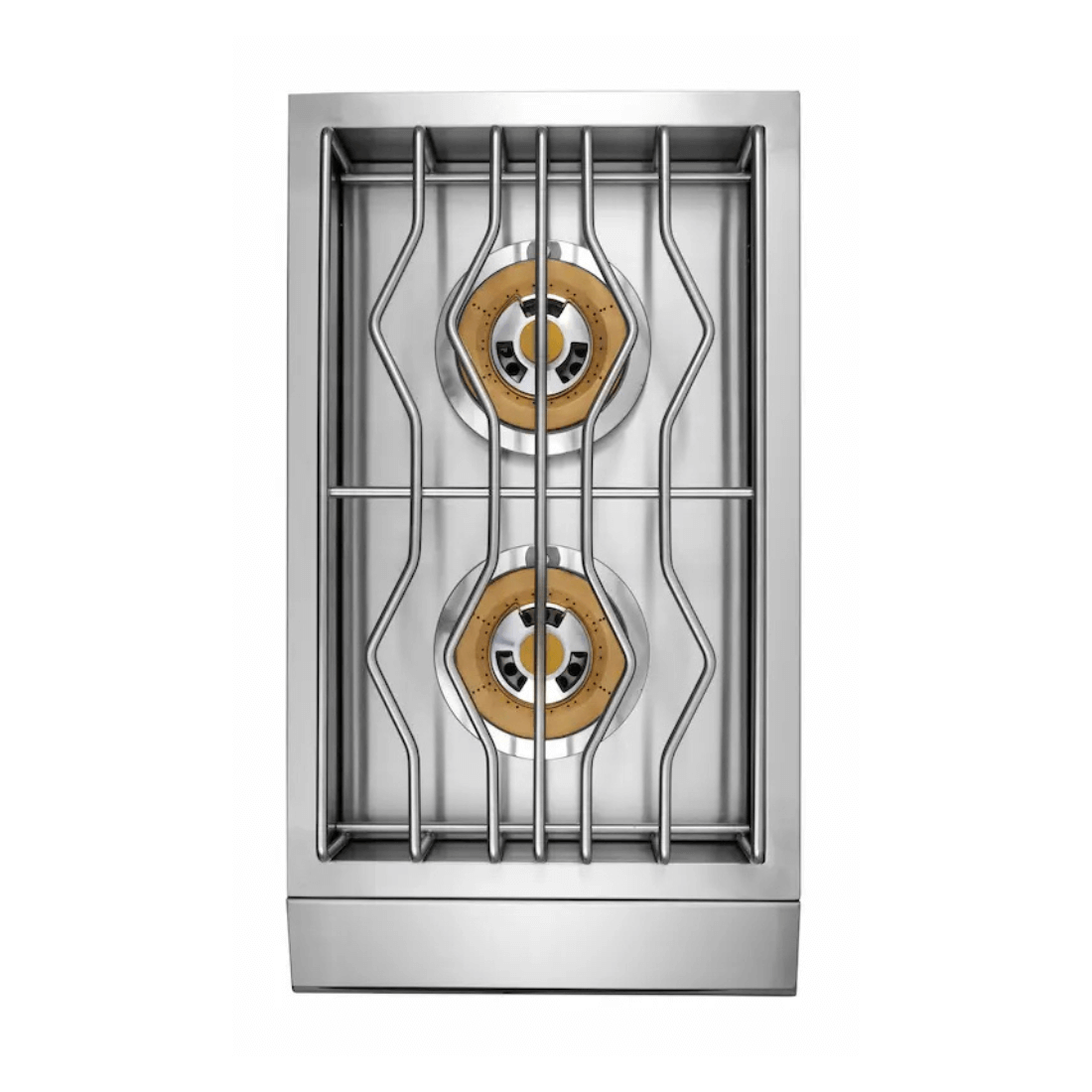 Cooktop Side Burner a gás Evol com 2 queimadores tripla chama em inox, design robusto e profissional.