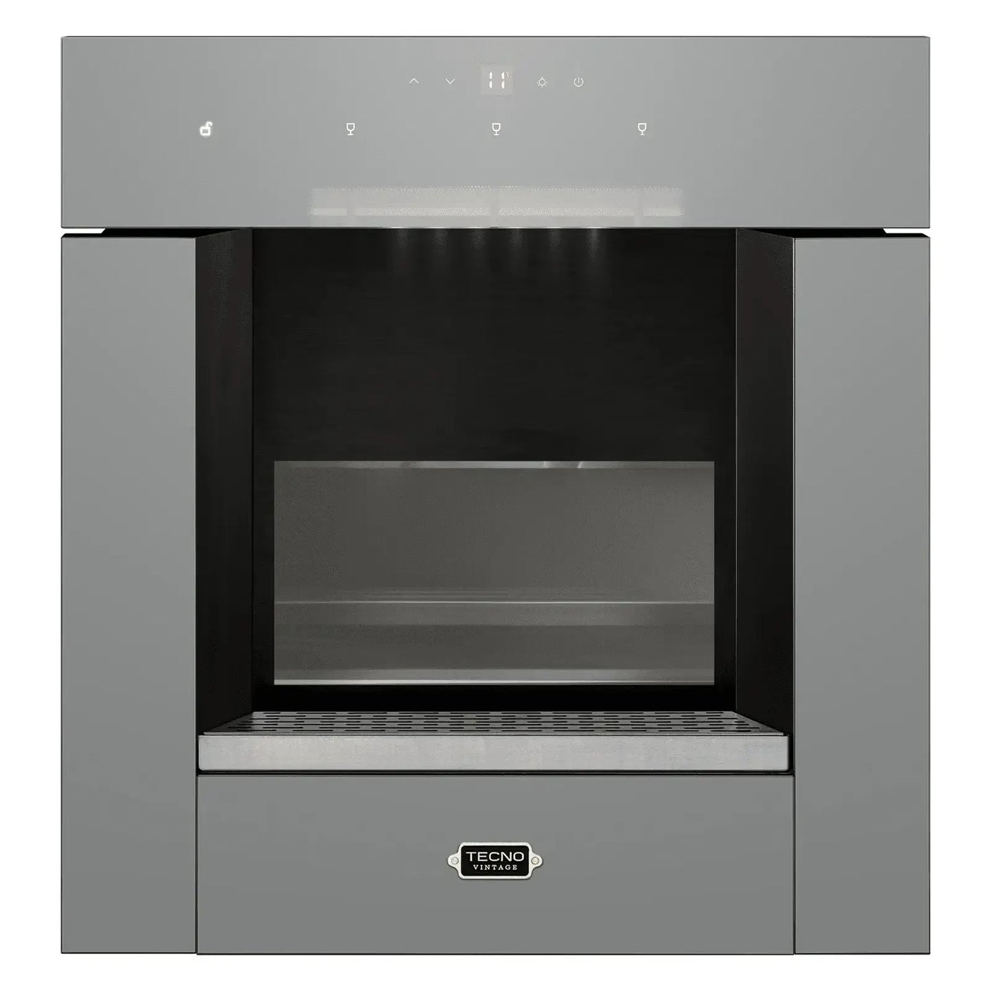 Dispenser de vinhos Tecno Vintage embutido para 3 garrafas, inox, moderno e elegante, ideal para servir bebidas em temperatura perfeita.