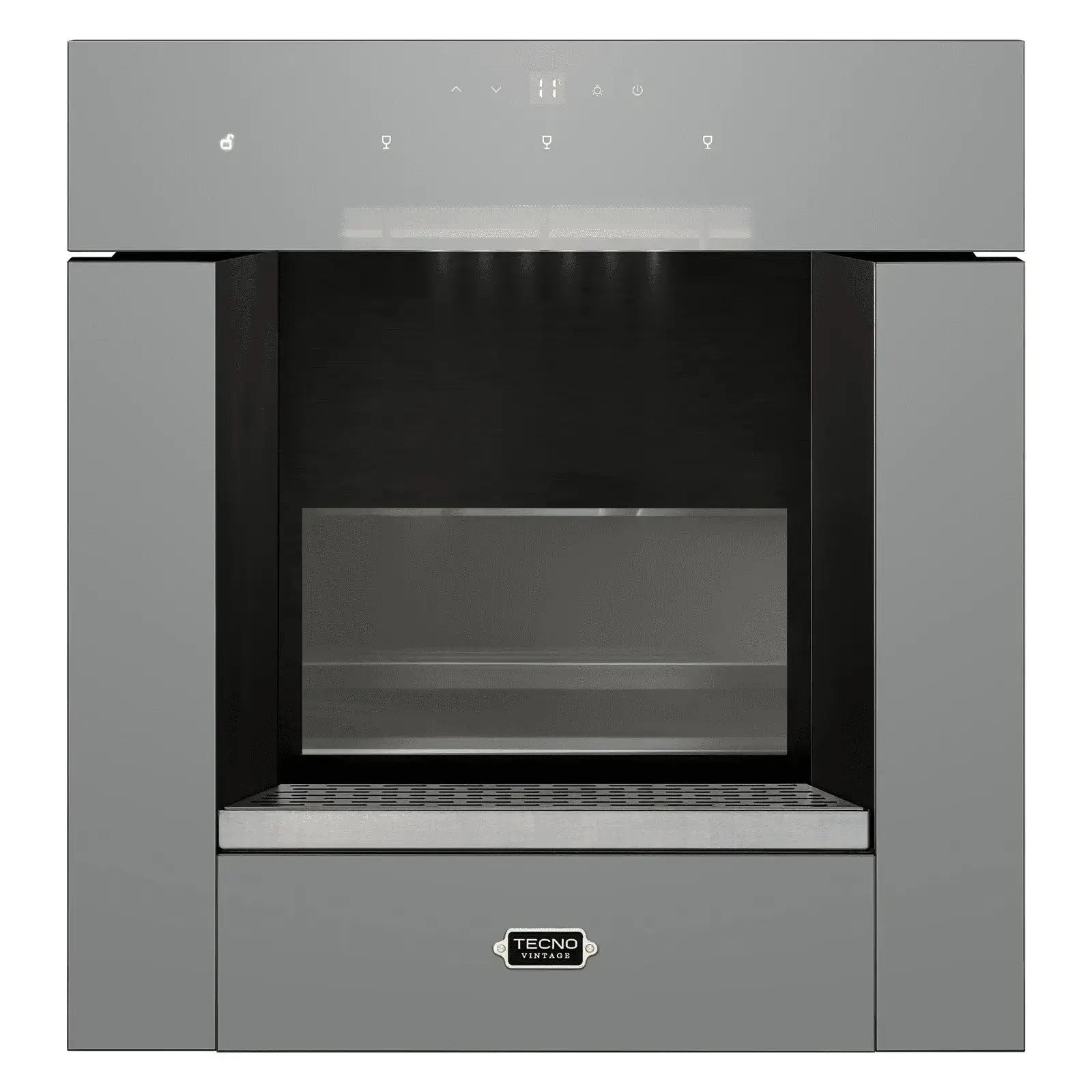 Dispenser de vinhos Tecno Vintage embutido para 3 garrafas, inox, moderno e elegante, ideal para servir bebidas em temperatura perfeita.