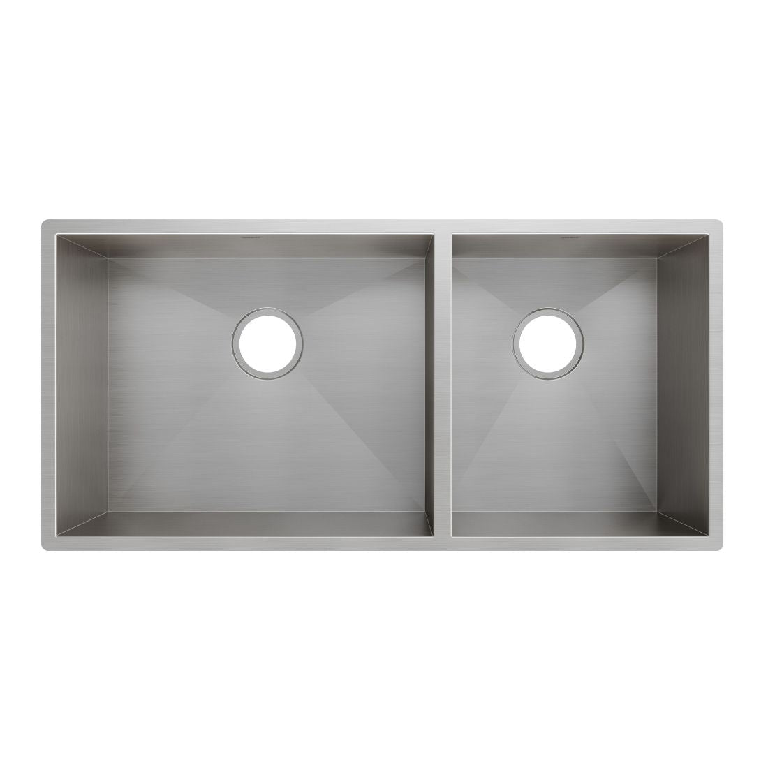 Cuba Mekal Dupla 86cm inox escovado embutir LR5034 com cubas 50cm e 34cm cantos retilíneos