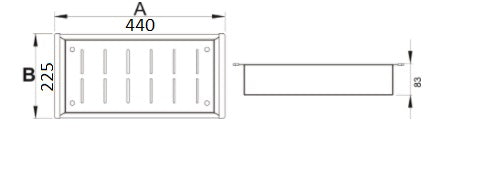 Bandeja Retangular Profunda Inox 44cm