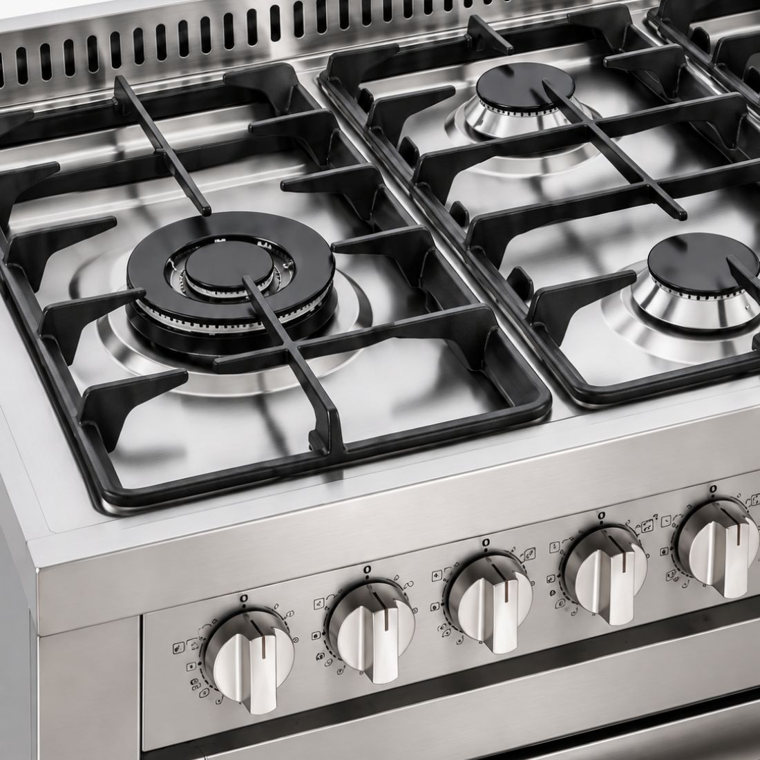 Fogão Tecno Professional 5 Bocas Forno a Gás 101L Inox 90cm