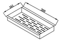 Esquema do escorredor de utensílios Debacco Inox 30cm, ideal para escorrer copos e utensílios maiores.