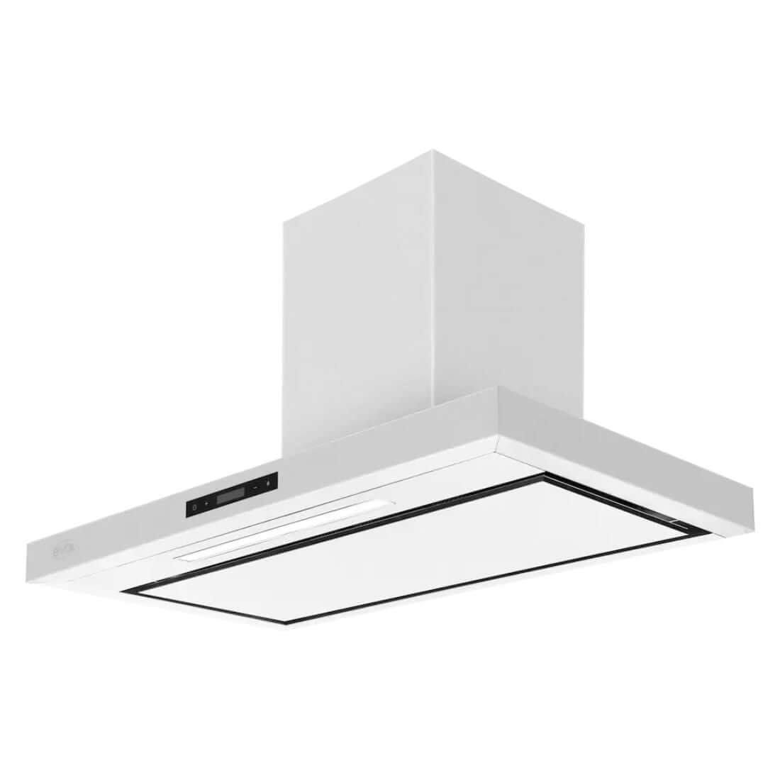 Coifa Evol Zeta de parede 90cm inox branco com motor 800 m³/h e painel digital, estilo moderno para cozinha encostada na parede