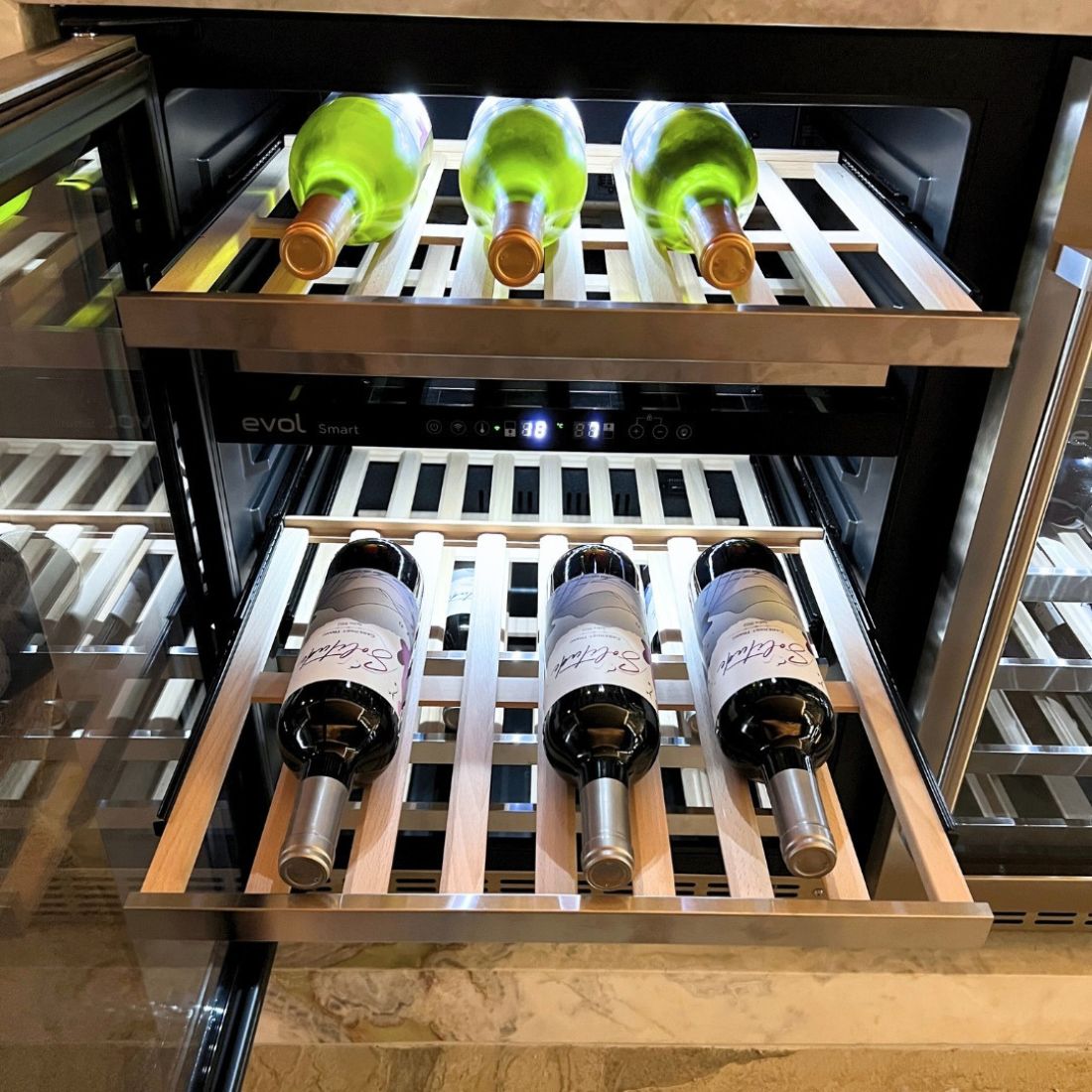 Adega Evol 46 Garrafas Smart Inox 60cm - Abertura Esquerda