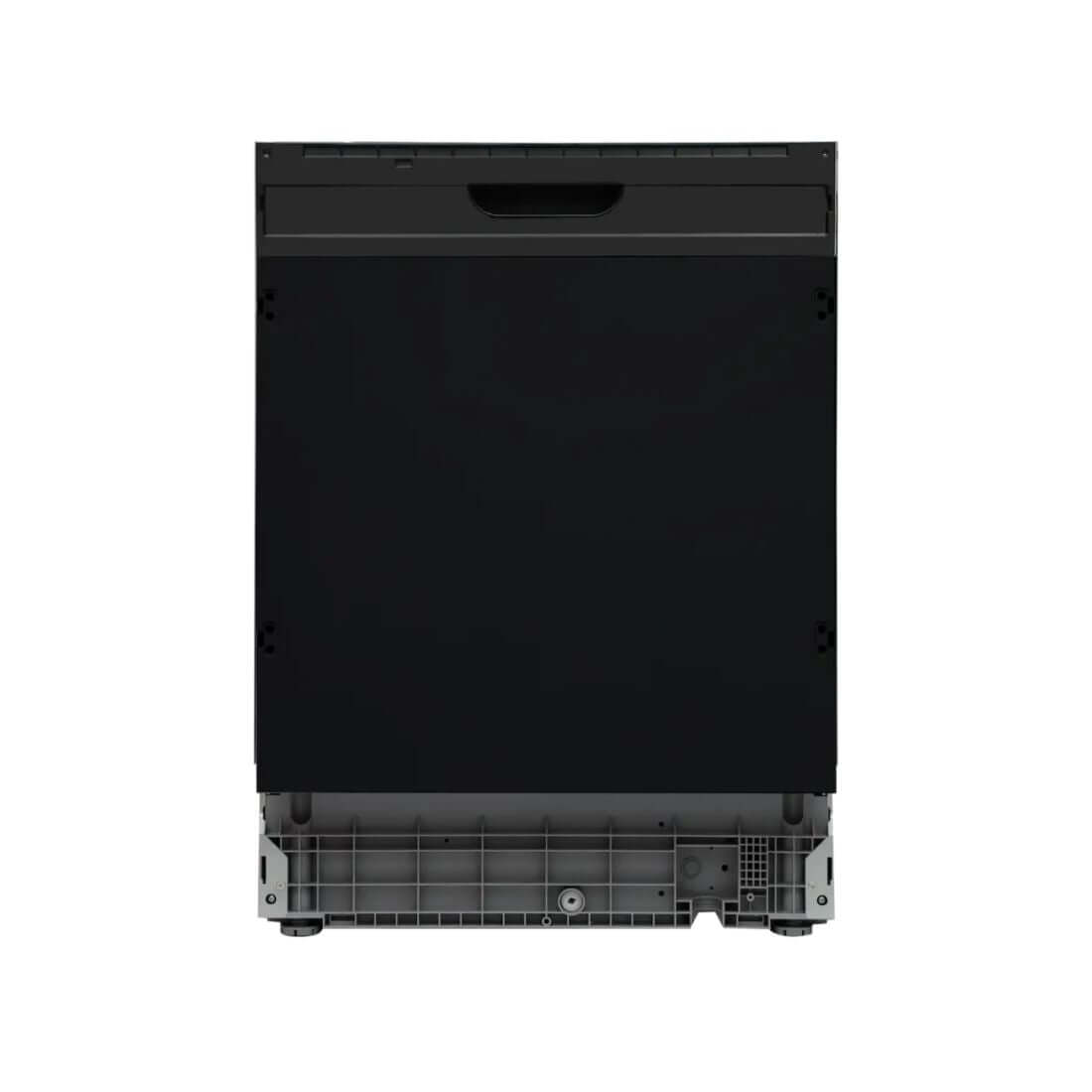  Lava-Louças Evol embutida 60cm porta para revestir preta, frontal com painel integrado e 3 cestos
