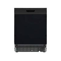  Lava-Louças Evol embutida 60cm porta para revestir preta, frontal com painel integrado e 3 cestos