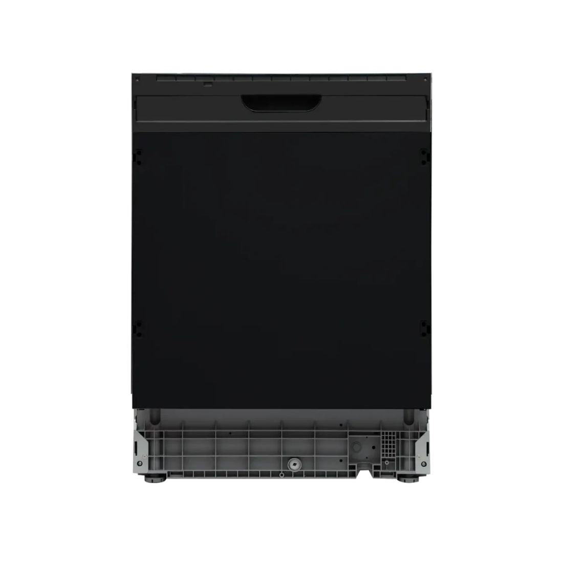  Lava-Louças Evol embutida 60cm porta para revestir preta, frontal com painel integrado e 3 cestos