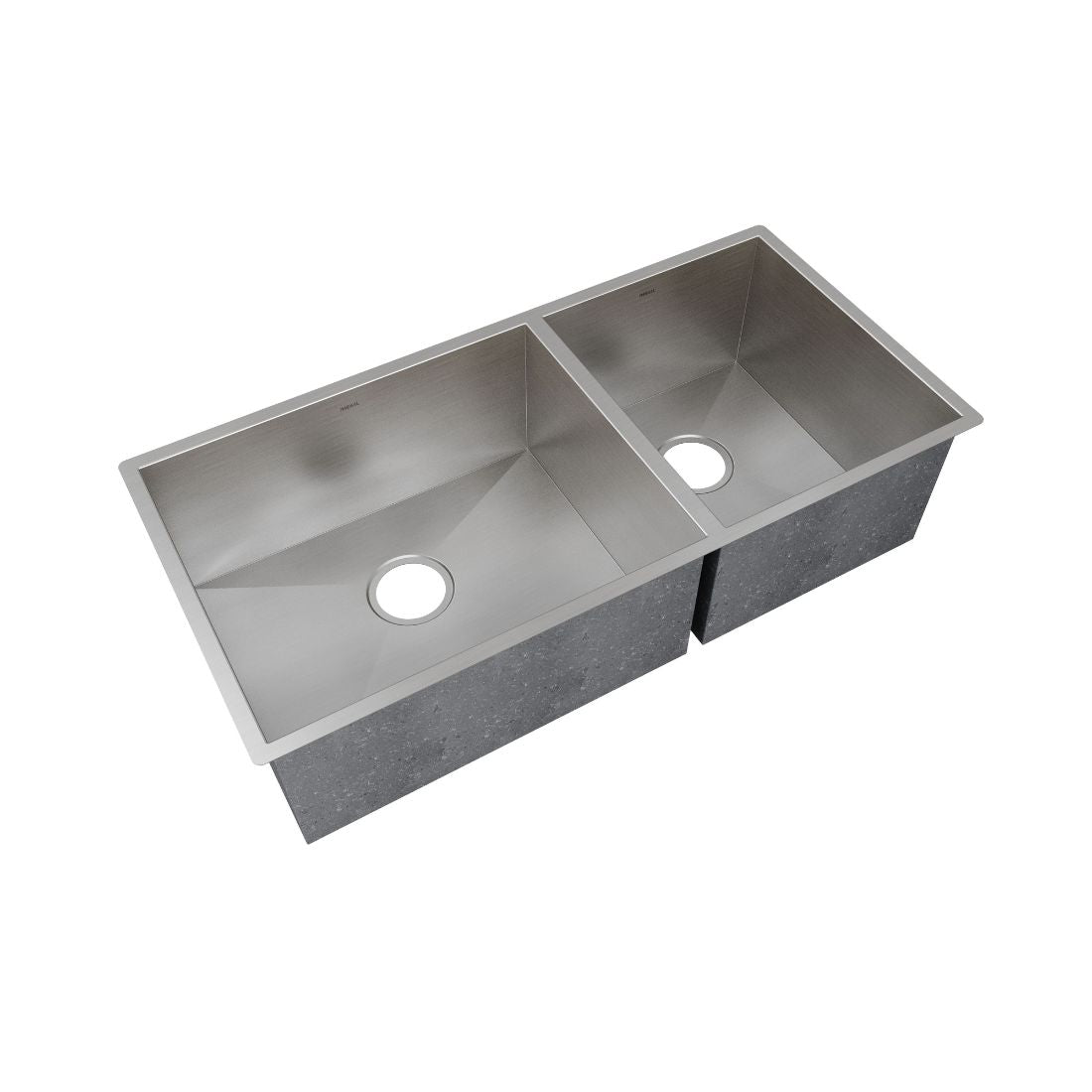 Cuba Mekal Dupla 82cm de embutir inox escovado LR4040 com duas cubas retas e acabamento impecável