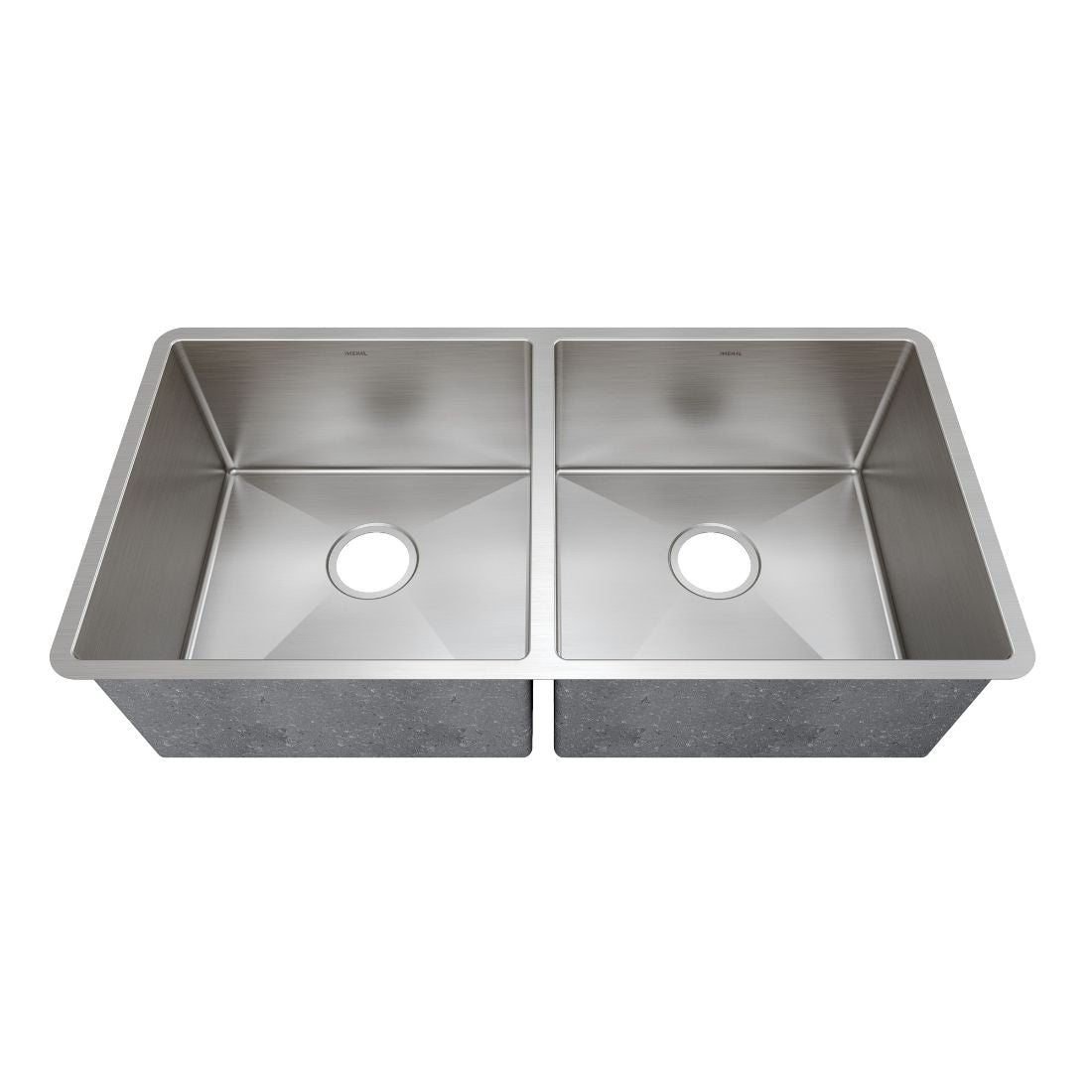 Cuba Mekal Dupla 79cm de embutir inox escovado LR5027 com duas cubas retas 50cm e 27cm acabamento impecável