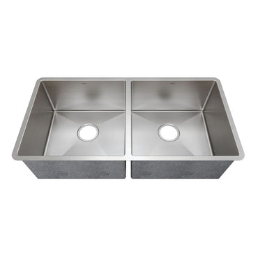 Cuba Mekal Dupla 79cm de embutir inox escovado LR5027 com duas cubas retas 50cm e 27cm acabamento impecável