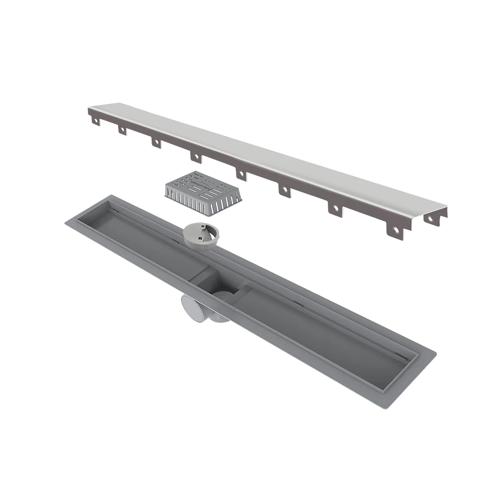 Ralo Linear Elleve Smart 60cm Tampa Inox - Saída Central