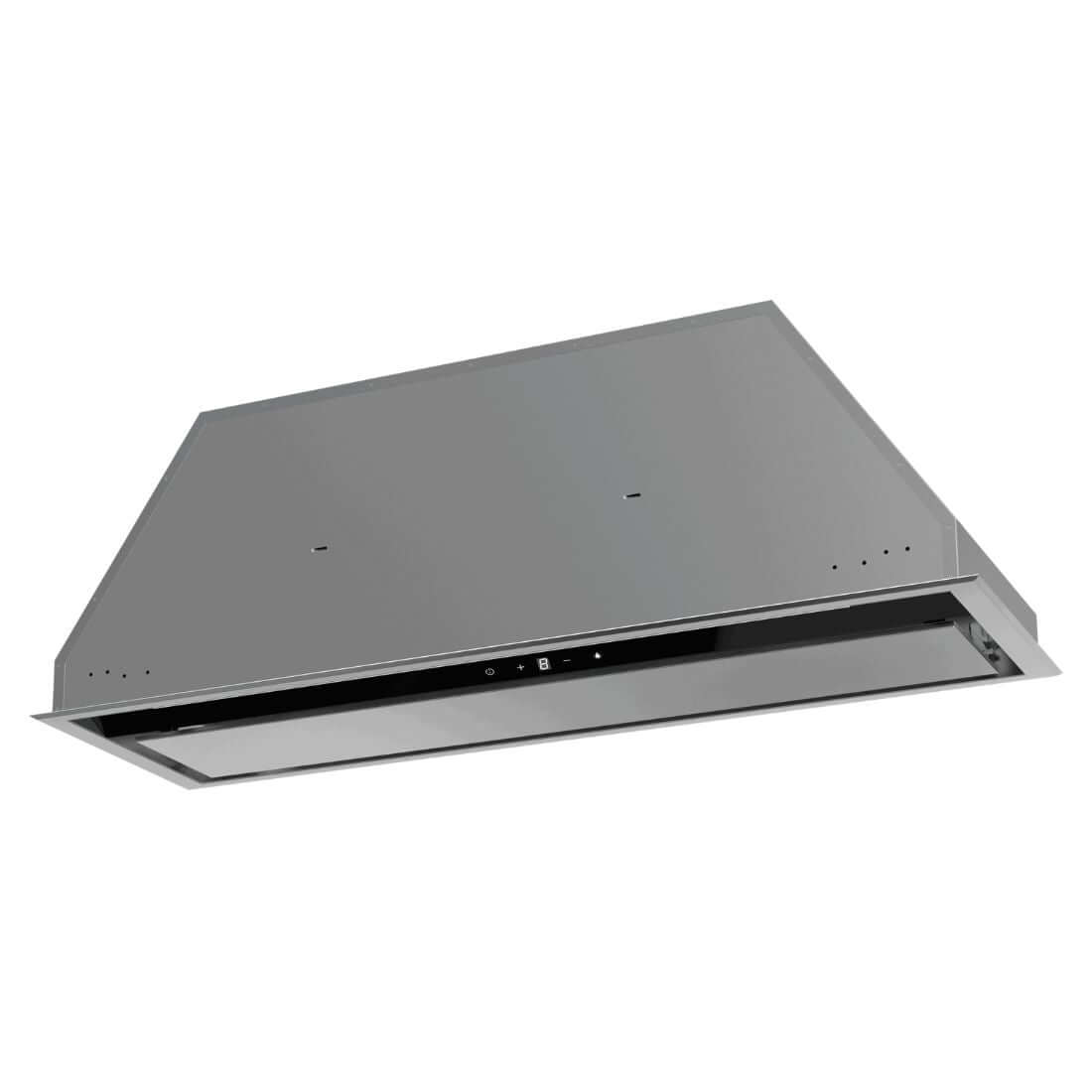 Coifa Evol de Embutir Kappa 90cm em aço inox 304 escovado integrada ao móvel com painel touch e extração 800 m³/h