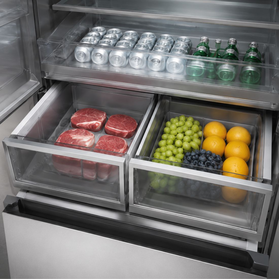 Refrigerador Evol French Door 521 Litros Inox 91cm