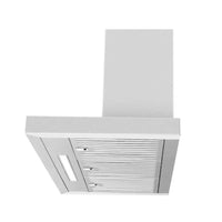 Coifa Evol Sigma de parede 90cm inox escovado vista inferior com filtros e iluminação embutida