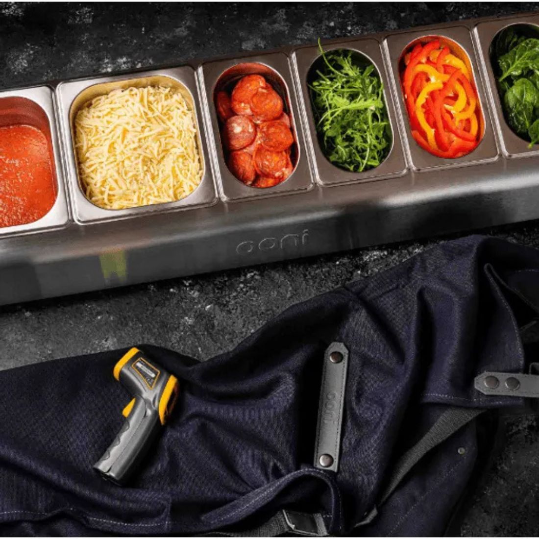 Estação de Ingredientes Ooni | 6 Recipientes Inox Pizza