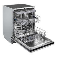 Lava-Louças Evol embutida 60cm porta para revestir com 3 cestos e 8 programas, inox e interior aberto