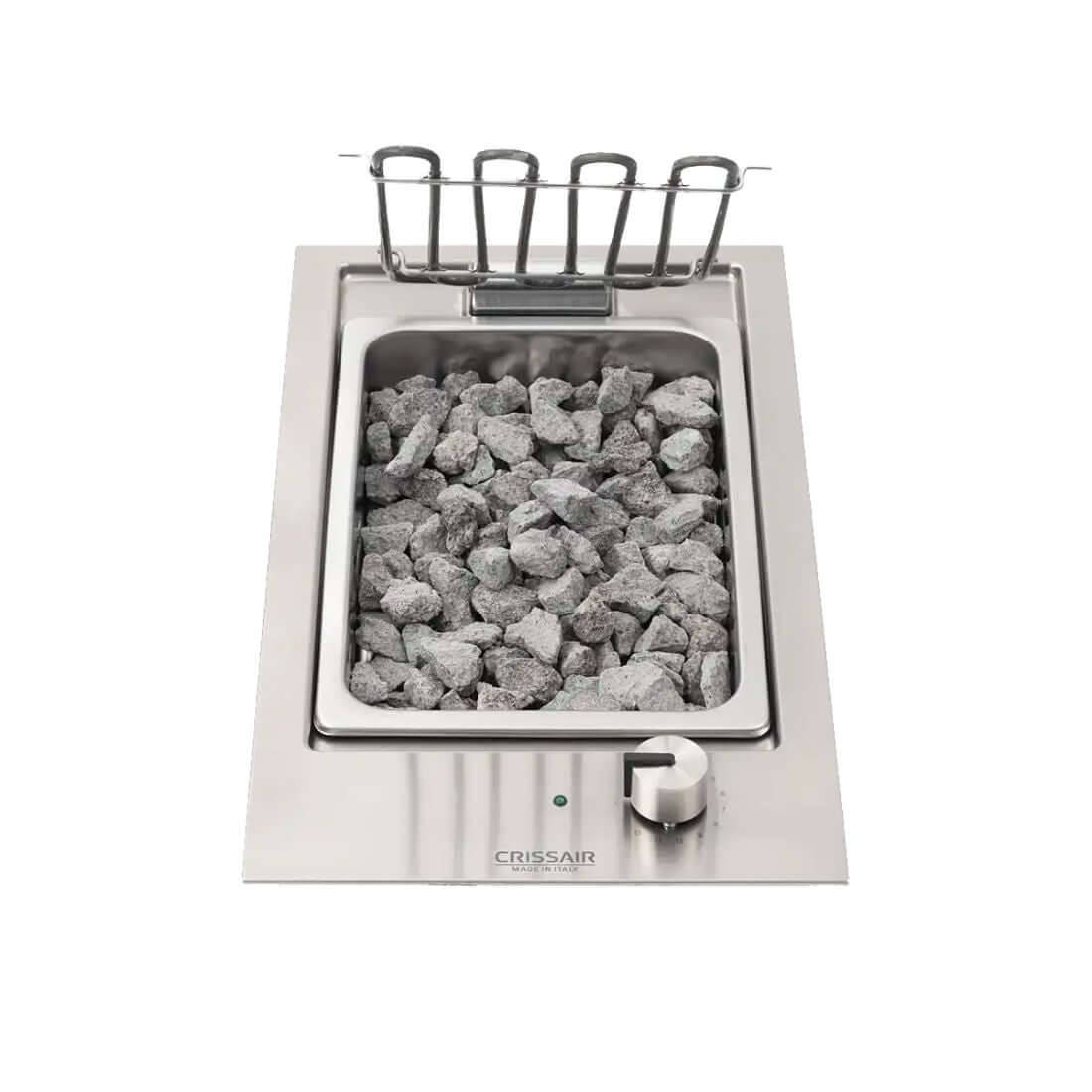 Cooktop Dominó Barbecue CrissAir com pedras vulcânicas para grelhados em aço inox.