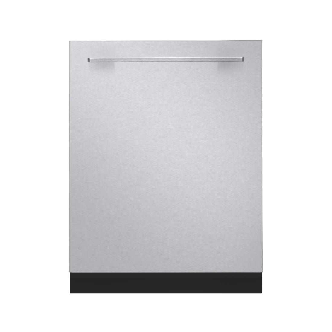 Alt Tag: Painel de Inox Evol para lava-louças 60cm em aço inox 304 com puxador horizontal e base preta