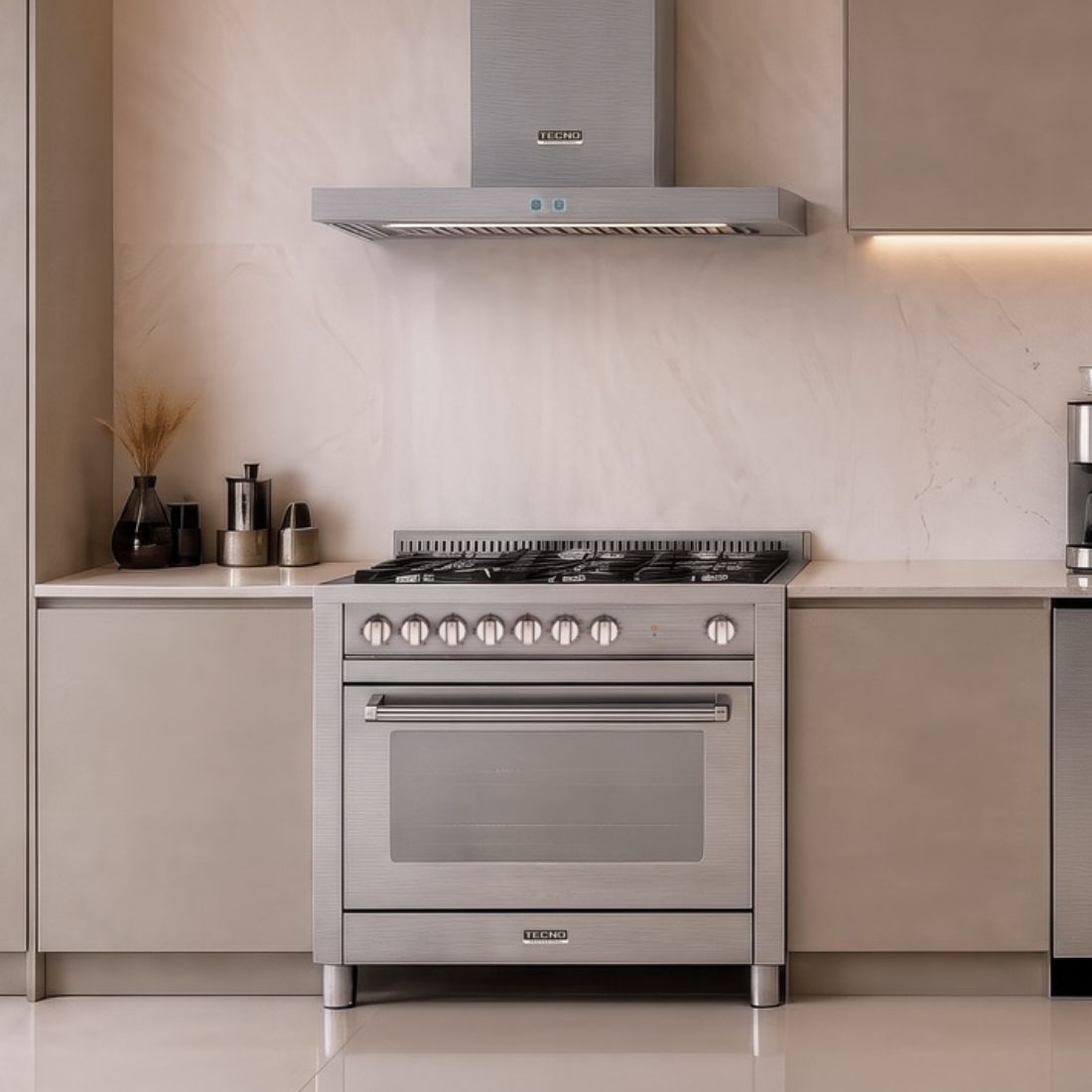 Fogão Tecno Professional 5 Bocas Forno a Gás 101L Inox 90cm