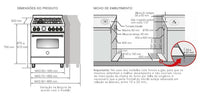 Fogão Master Series 5 Bocas Forno Elétrico 142 Litros Inox 90cm