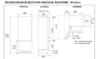 Refrigerador p/ Revestir e embutir Bottom Freezer 596 Litros 90cm Inox 220V - Abertura para Direita