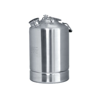 Botija de aço inoxidável para transporte de bebidas, ideal para chope e cervejas artesanais.