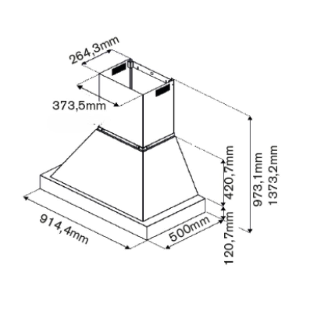 Medidas da Coifa Bertazzoni Heritage de Parede Marfim 91cm