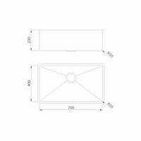 Cuba em Inox Escovado 70cm Mekal
