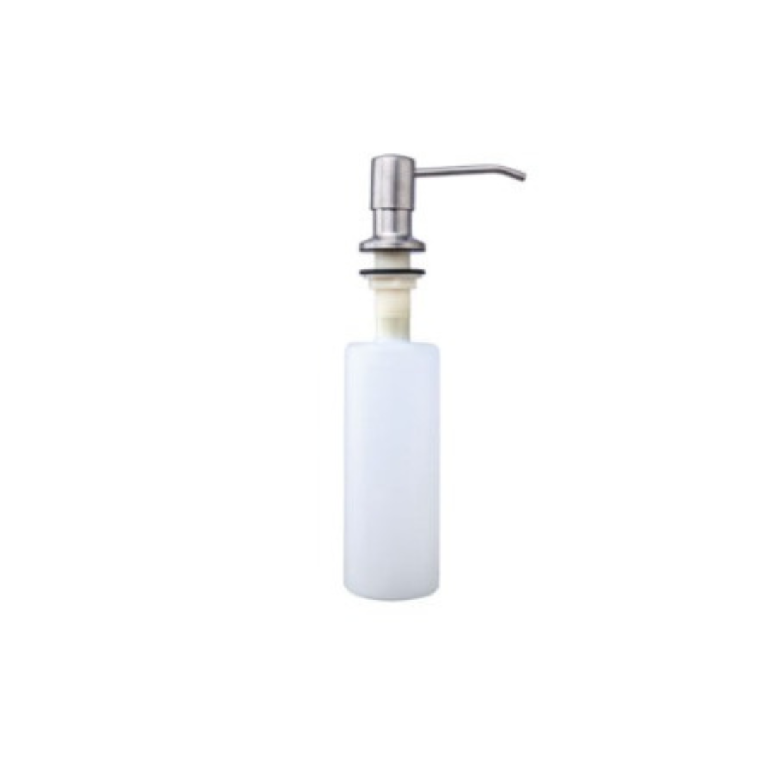 Dispenser de sabão Líquido Codda níquel escovado 350ml com bomba dosadora e design discreto.