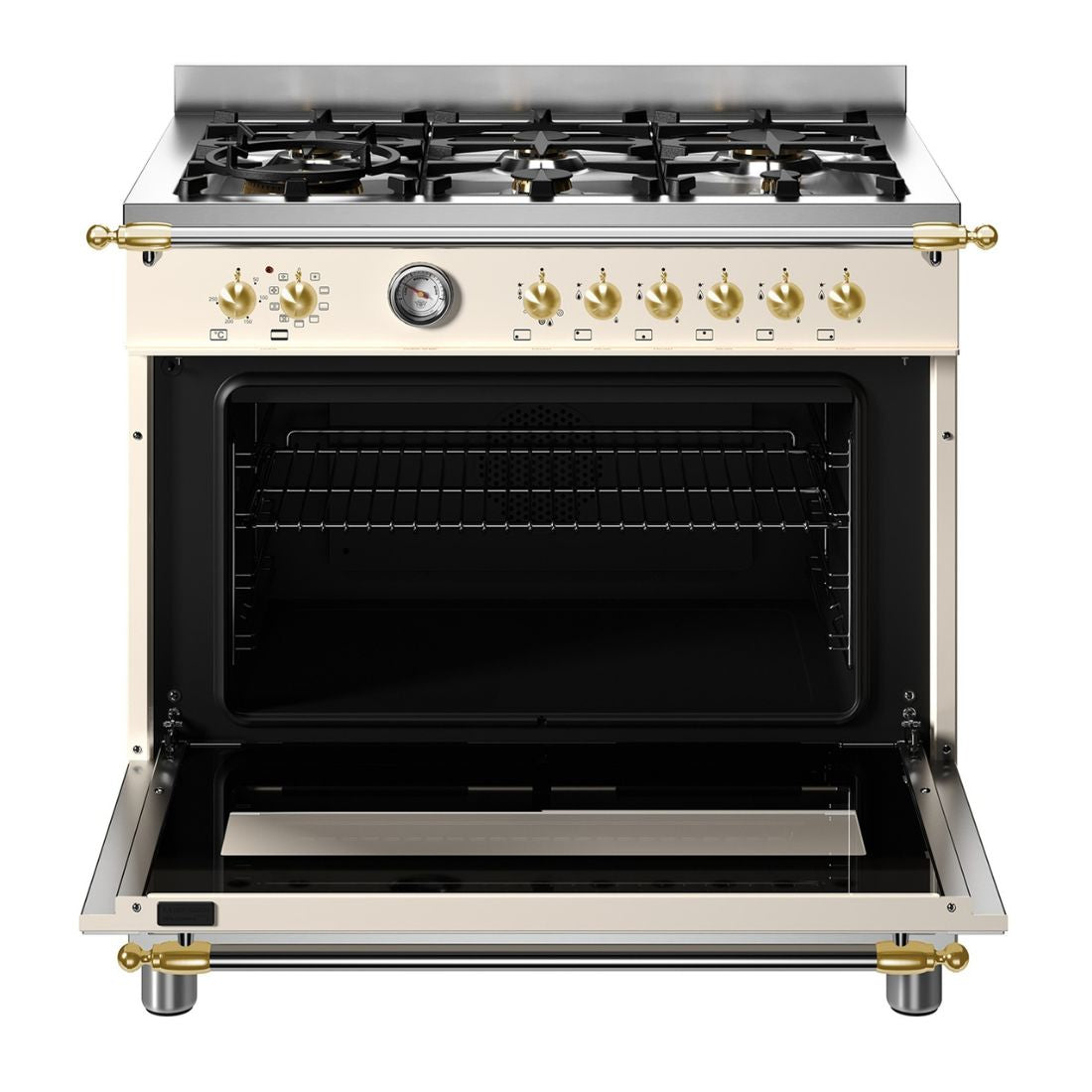 Fogão Bertazzoni Heritage Marfim 90cm 6 Bocas Forno Elétrico 103L
