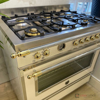 Fogão Bertazzoni Heritage Marfim 90cm 6 Bocas Forno Elétrico 103L
