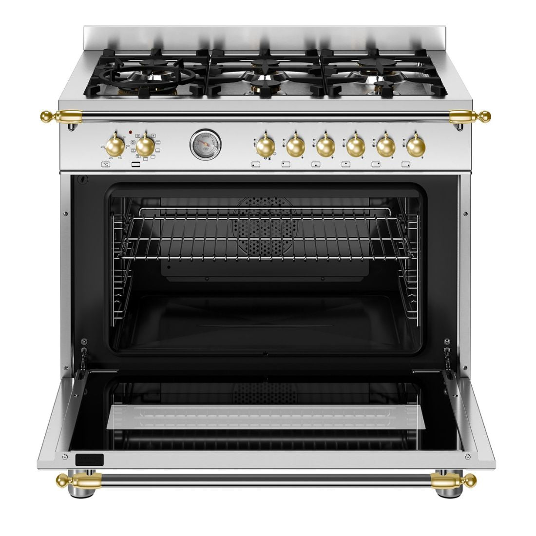Fogão Bertazzoni Heritage Inox 90cm 6 Bocas Forno Elétrico 103L