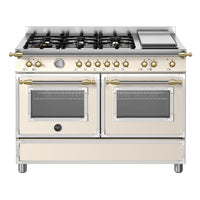 Fogão Bertazzoni Heritage Marfim 120cm 6 Bocas Forno Elétrico 138L