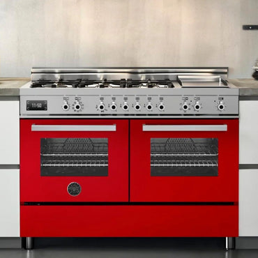 Fogão Bertazzoni Professional Vermelho 120cm 6 Bocas Forno Duplo 138L