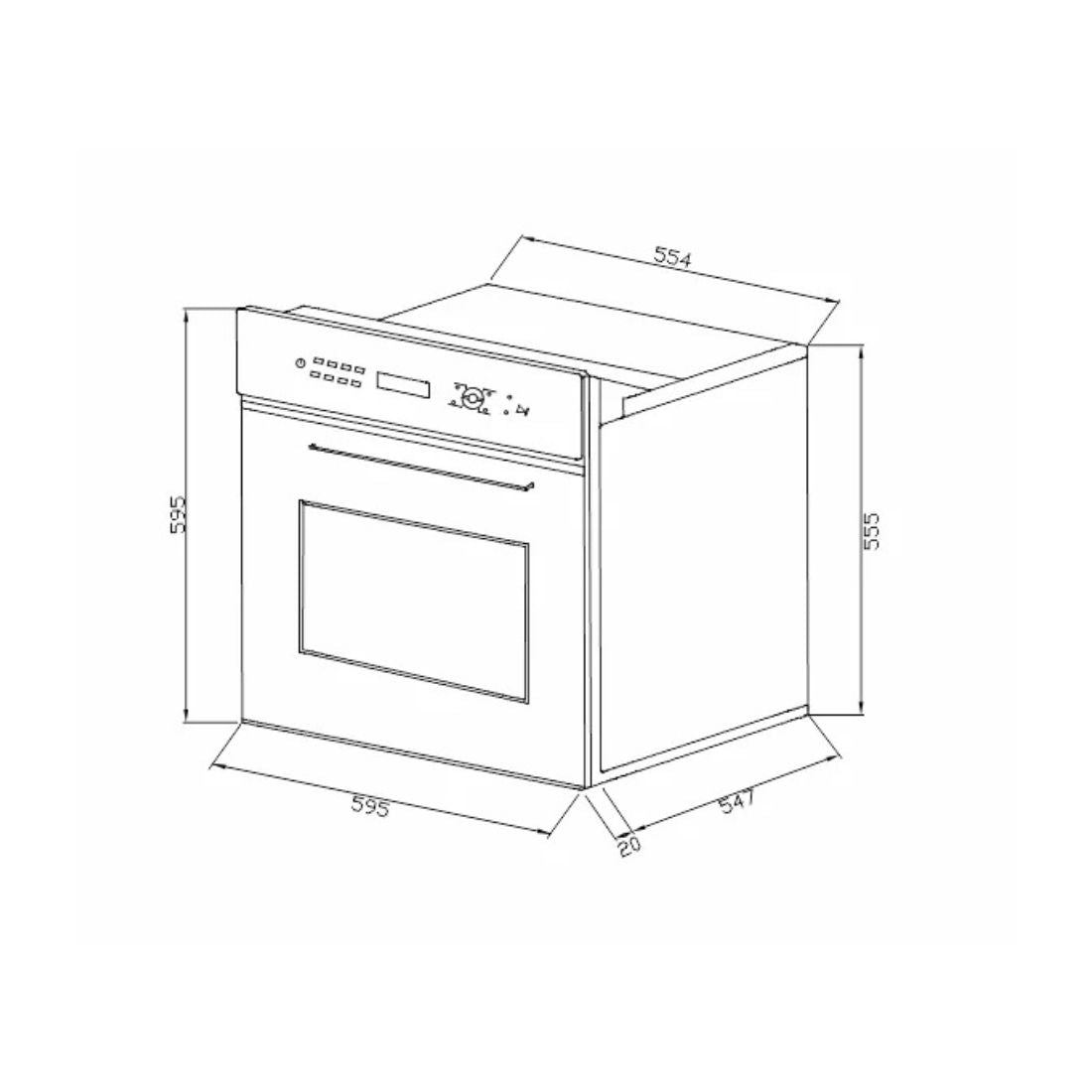 Forno Debacco Montreal Elétrico 73 Litros Vidro Preto 60cm em inox e vidro, forno elétrico de embutir com painel touch, porta de vidro