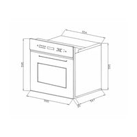 Forno Debacco Montreal Elétrico 73 Litros Vidro Preto 60cm em inox e vidro, forno elétrico de embutir com painel touch, porta de vidro