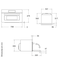 Forno Micro-ondas Combinado Bertazzoni Professional 41 Litros Inox 76cm