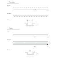 Ralo Linear Infinity Slim Inox Vazado 120cm Base PVC para Área Externa