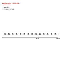 Ralo Linear Infinity Slim Inox Vazado 120cm Base PVC para Área Externa