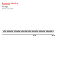 Ralo Linear Infinity Slim Inox Vazado 120cm Base PVC para Área Externa